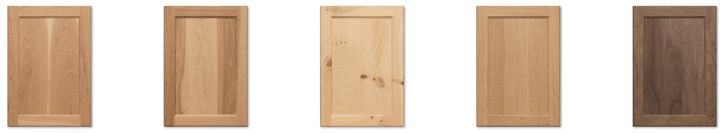 Wood samples cabinet doors